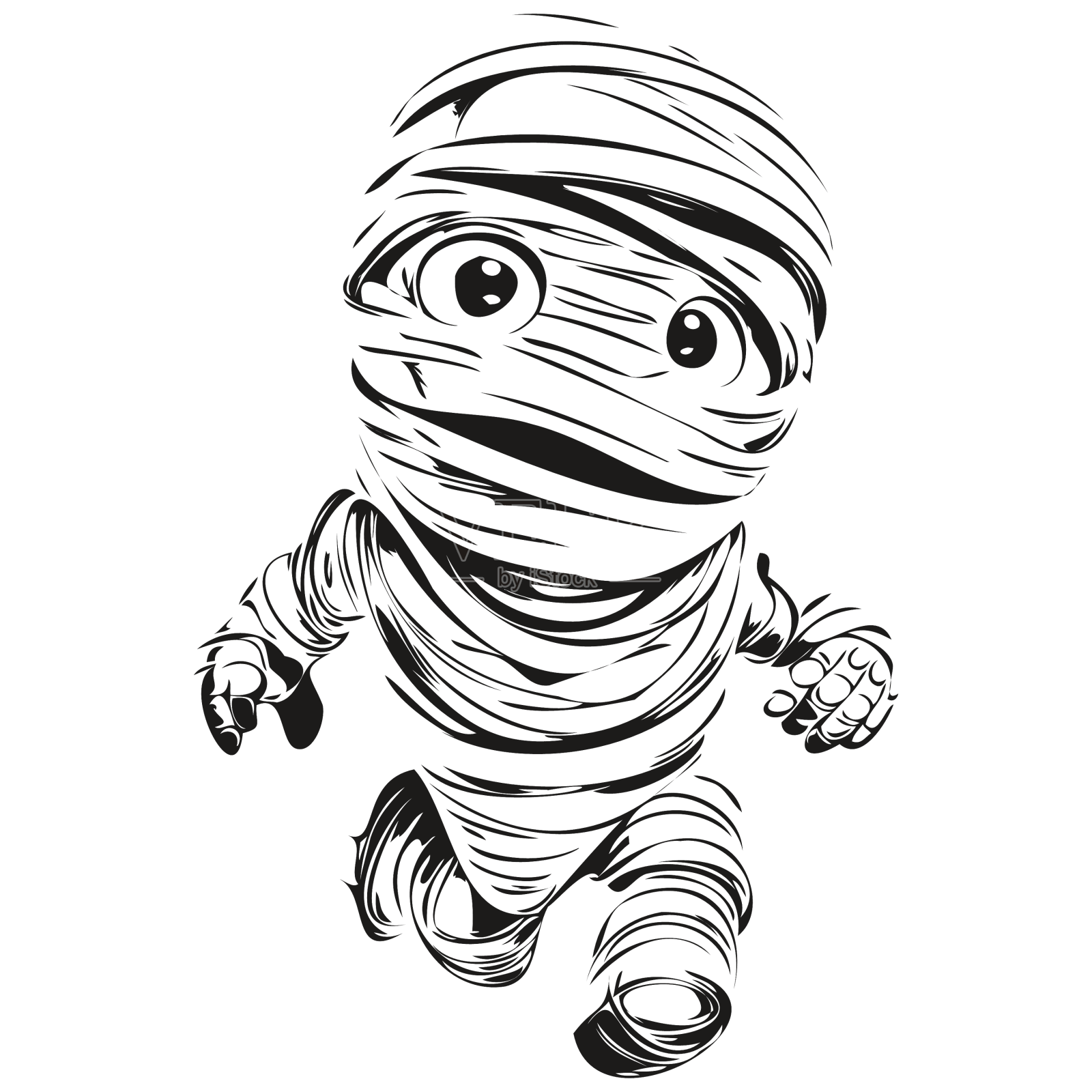 怪异的黑白木乃伊肖像设计元素图片