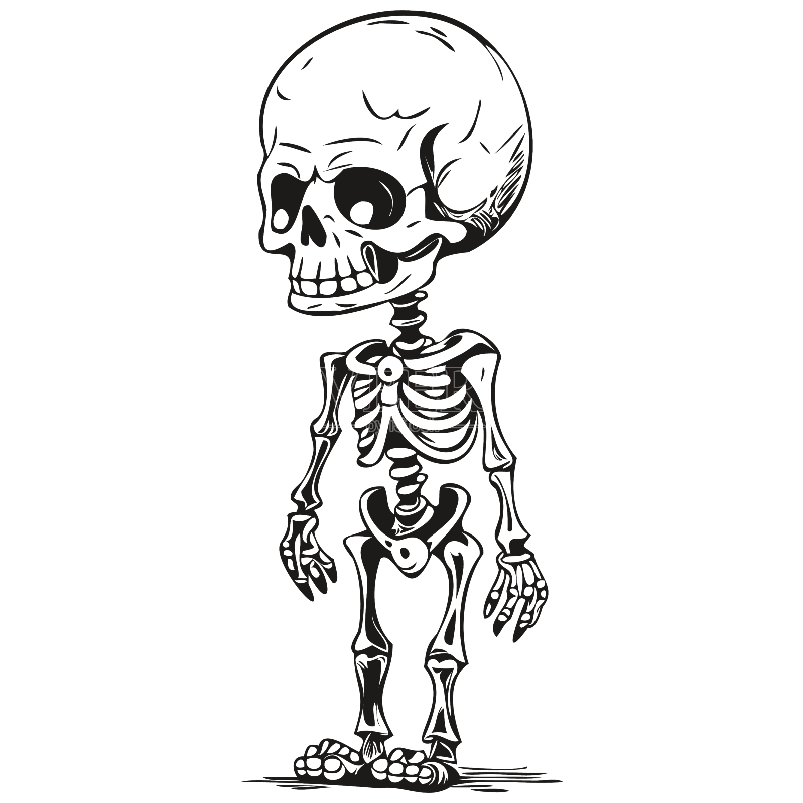 单色骷髅鬼影设计元素图片