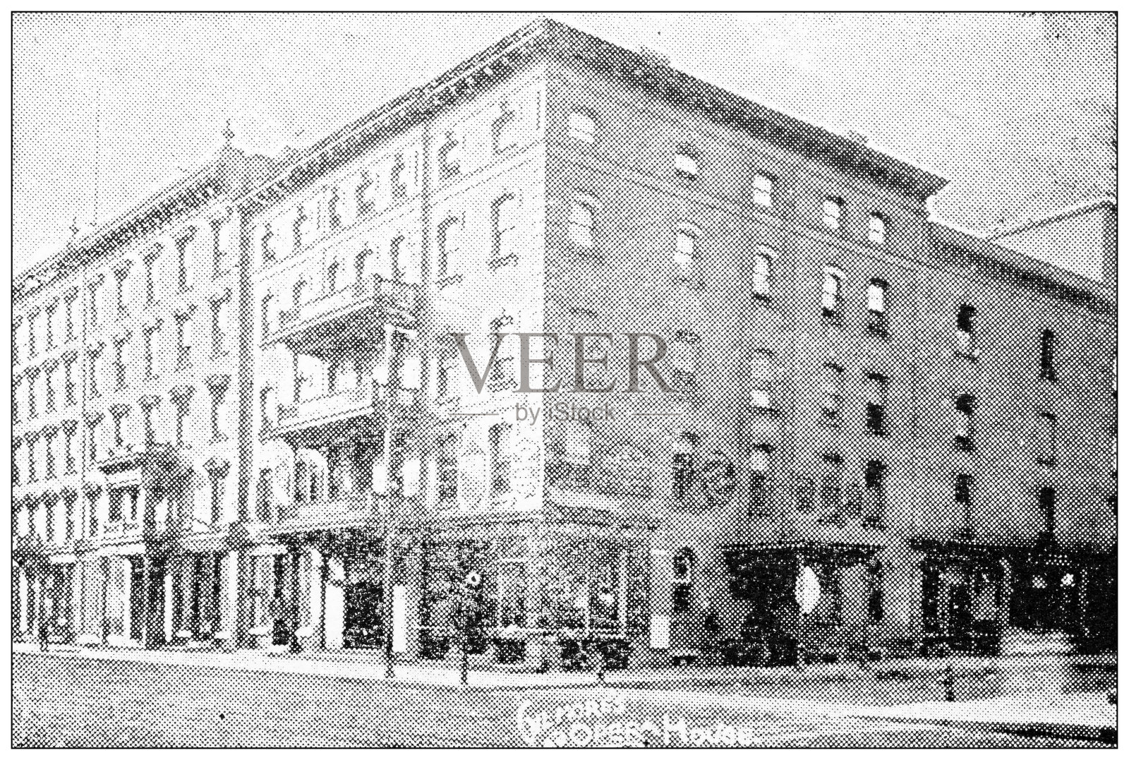 汉普顿县，马萨诸塞州的古董图像:吉尔摩歌剧院，斯普林菲尔德插画图片素材