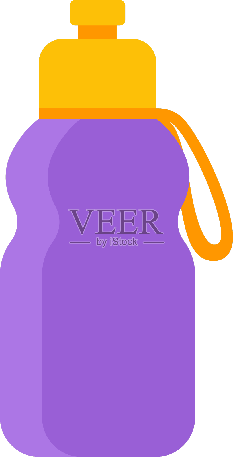 可重复使用的瓶子的水图标白色设计元素图片