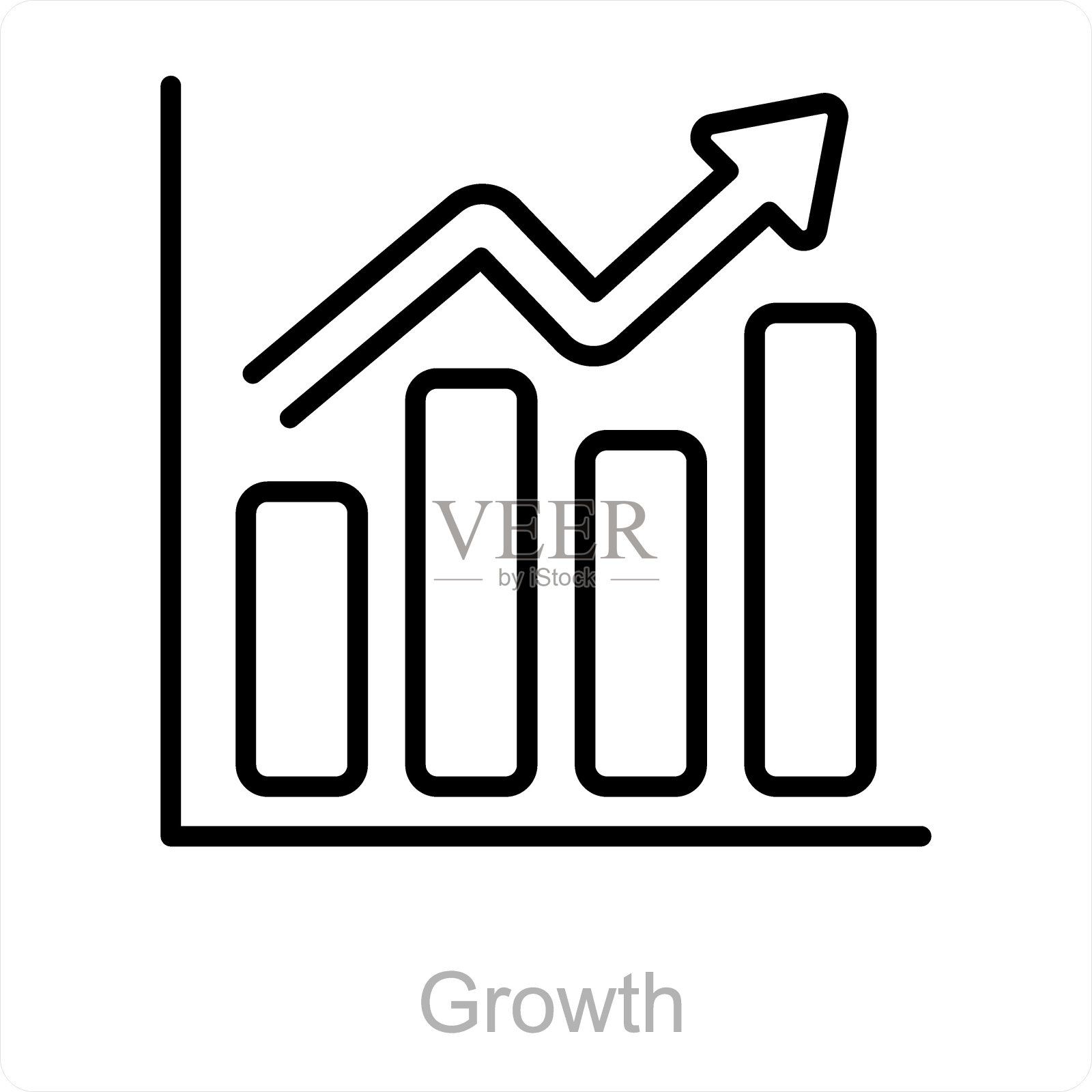 增长和分析图标的概念插画图片素材