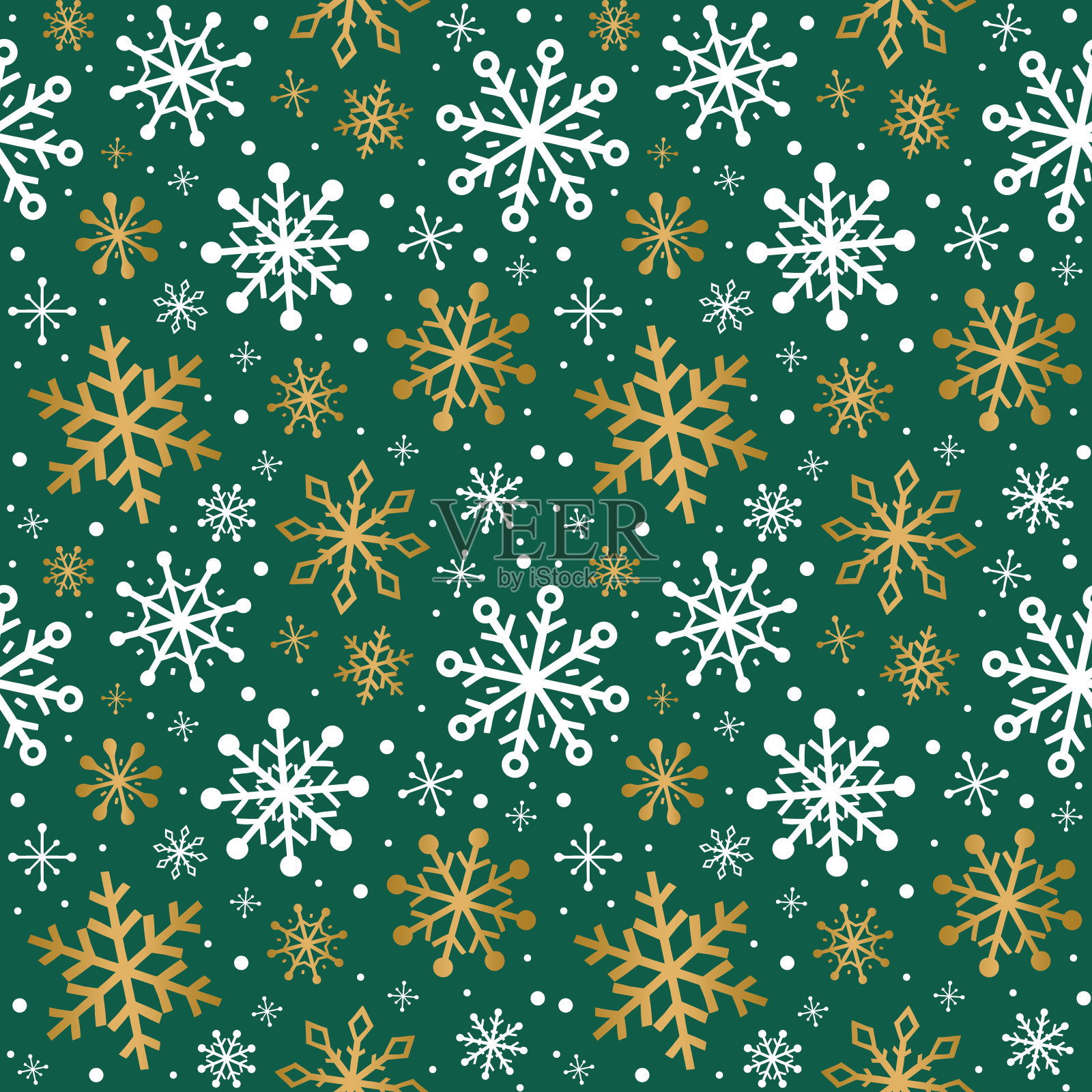 极简的圣诞背景。雪花无缝图案的设计。向量插画图片素材