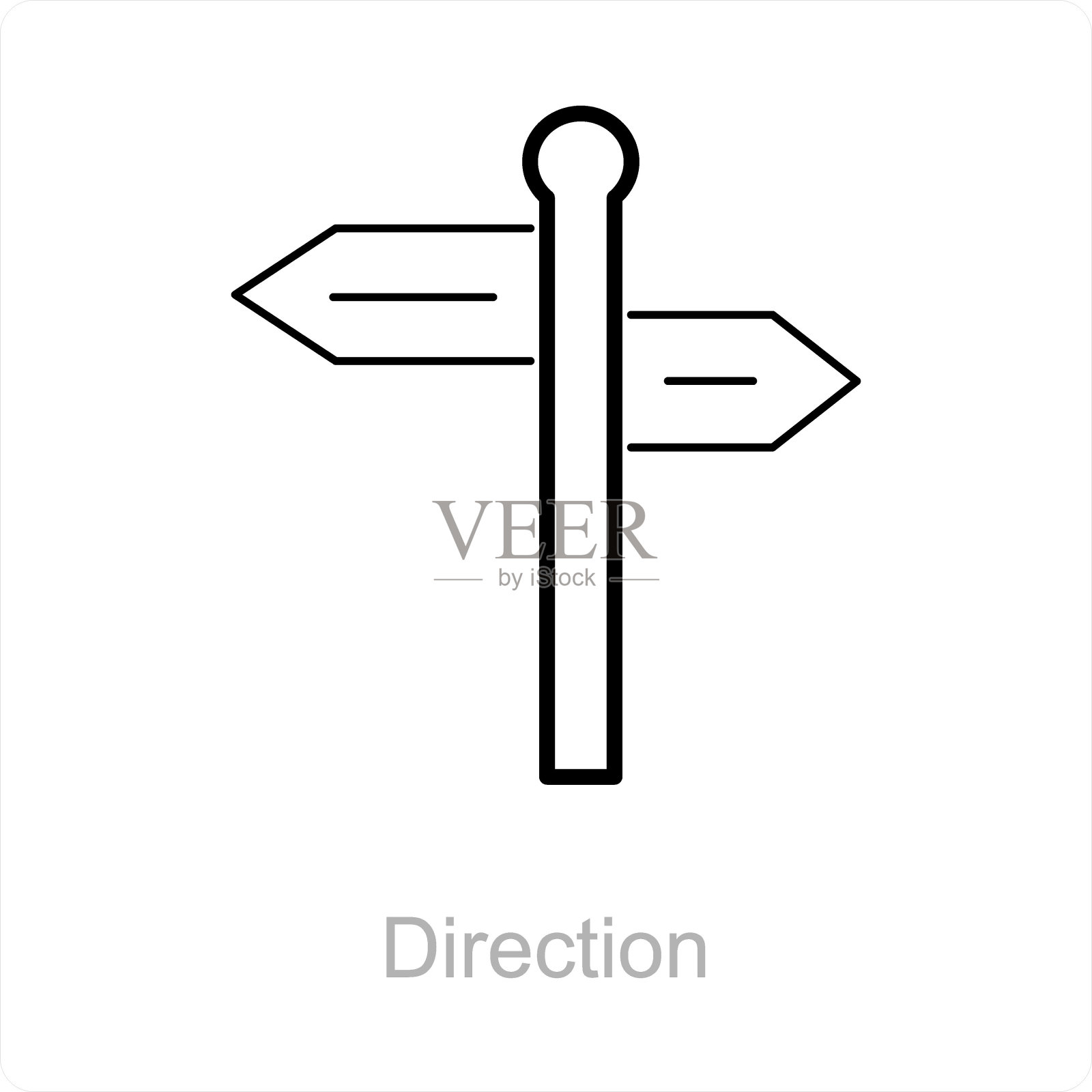 方向和地图图标的概念插画图片素材