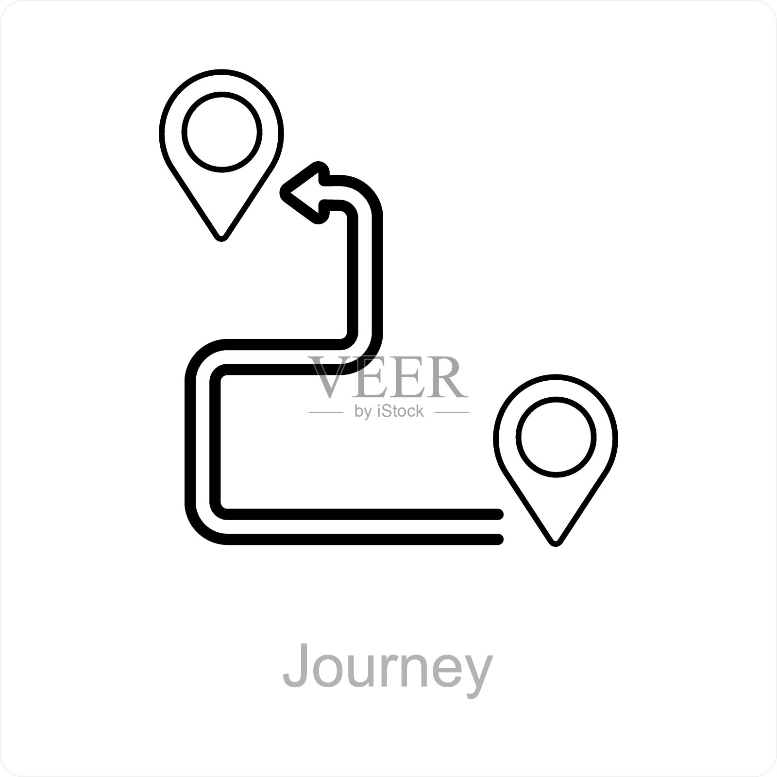 旅程和地图图标的概念插画图片素材