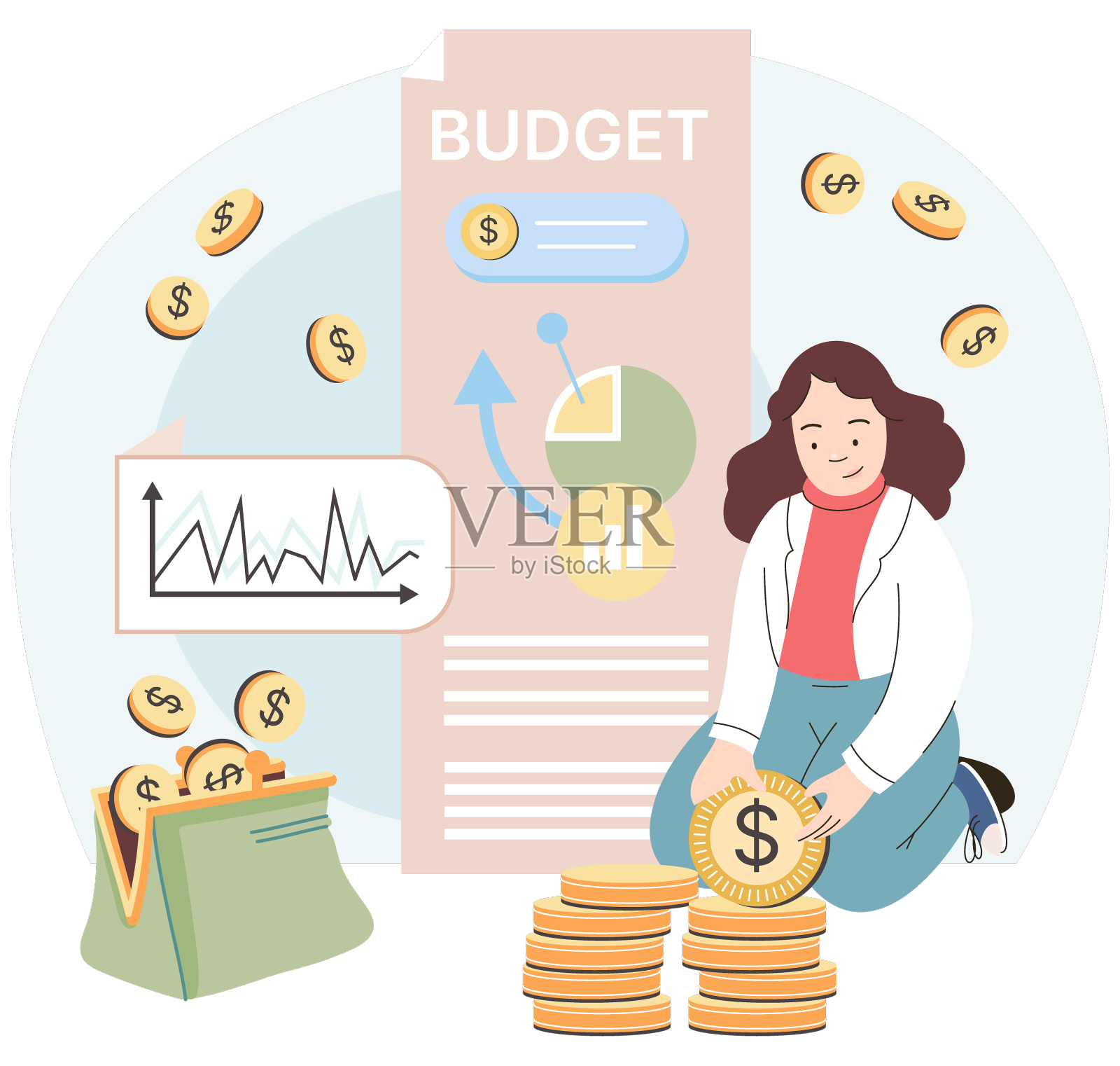 分析个人或公司的预算设计元素图片