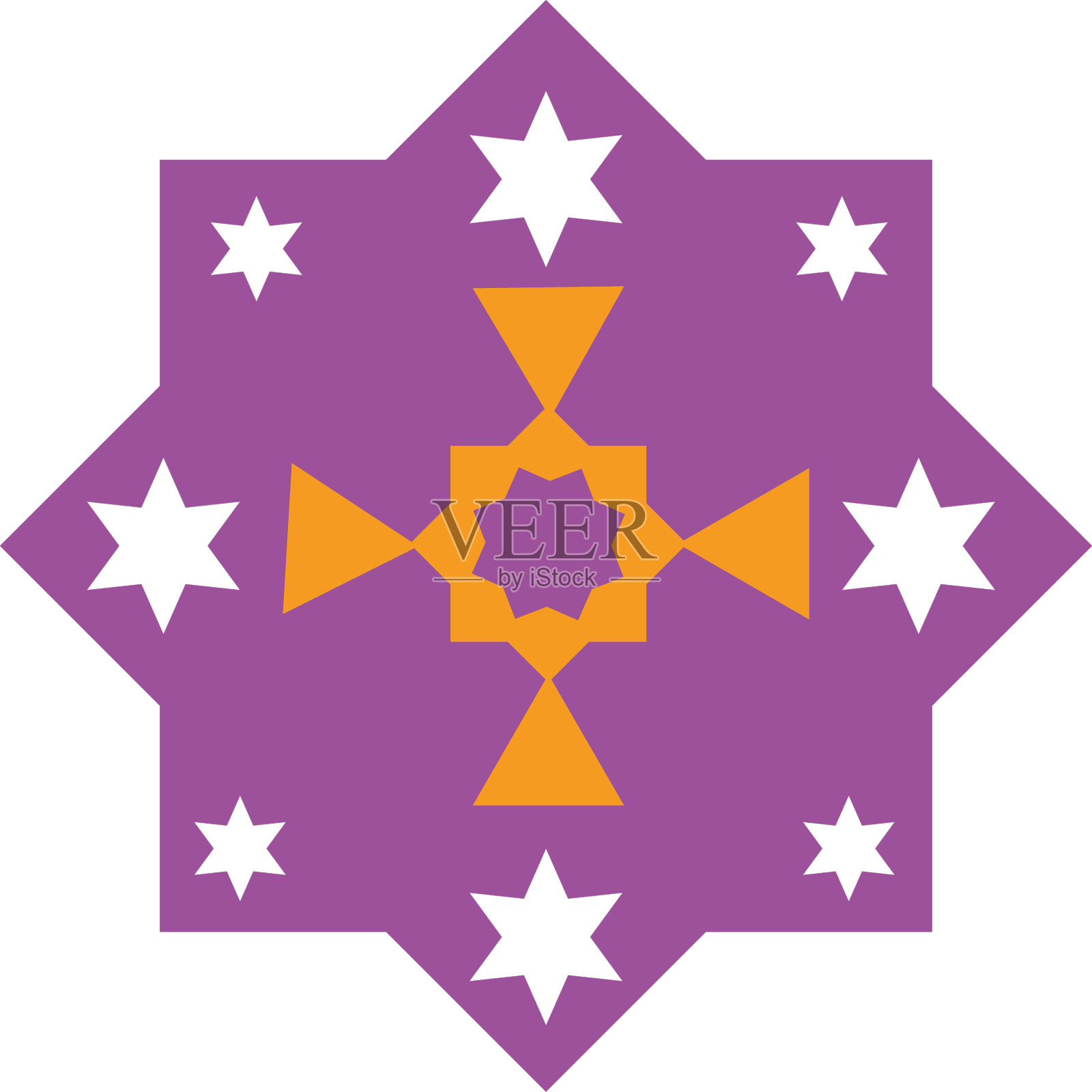 伊斯兰星紫色的星星设计元素图片