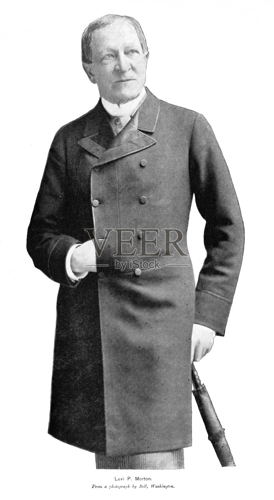 利瓦伊·莫顿照片肖像，美国第22任副总统，19世纪美国历史插画图片素材