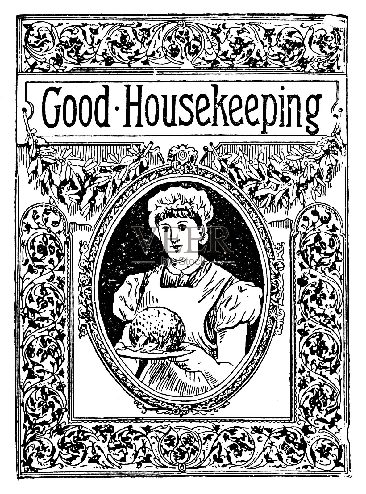 汉普顿县，马萨诸塞州的古色古香的形象:好管家插画图片素材