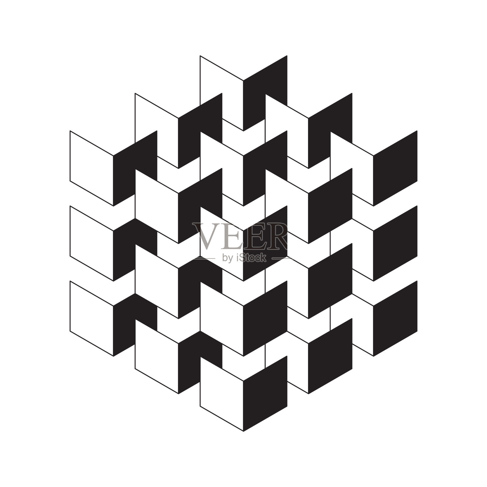 等距正方形堆叠在一块设计元素图片