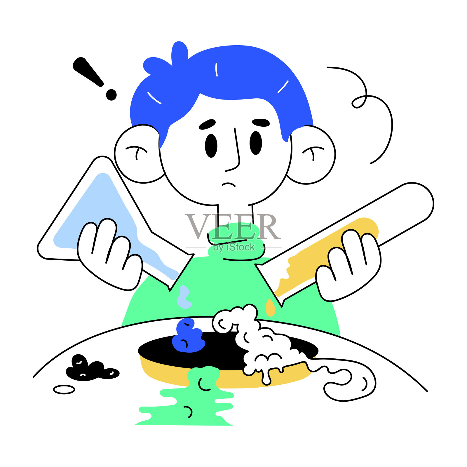 实验失败了插画图片素材