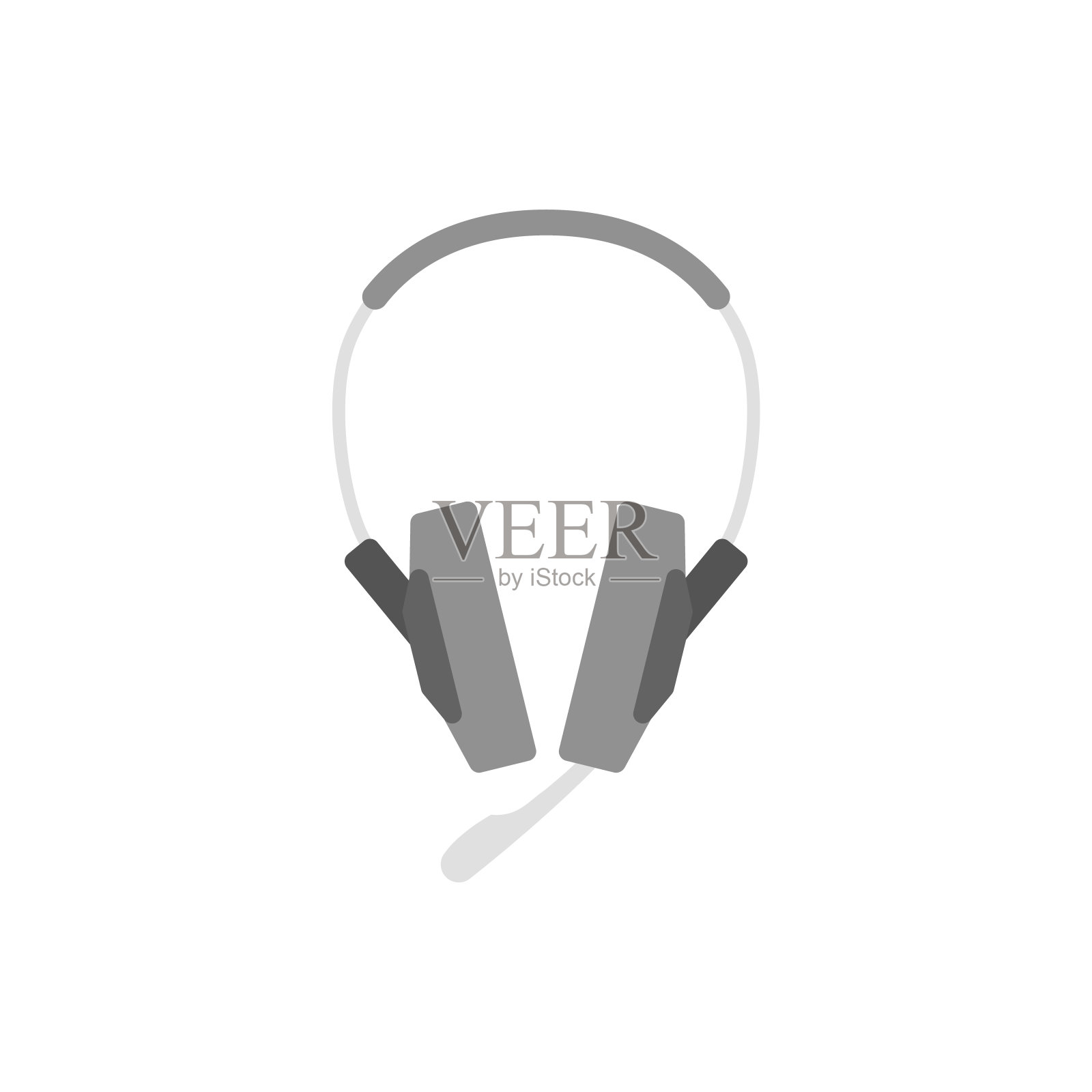 耳机或带麦克风的耳机。插画图片素材