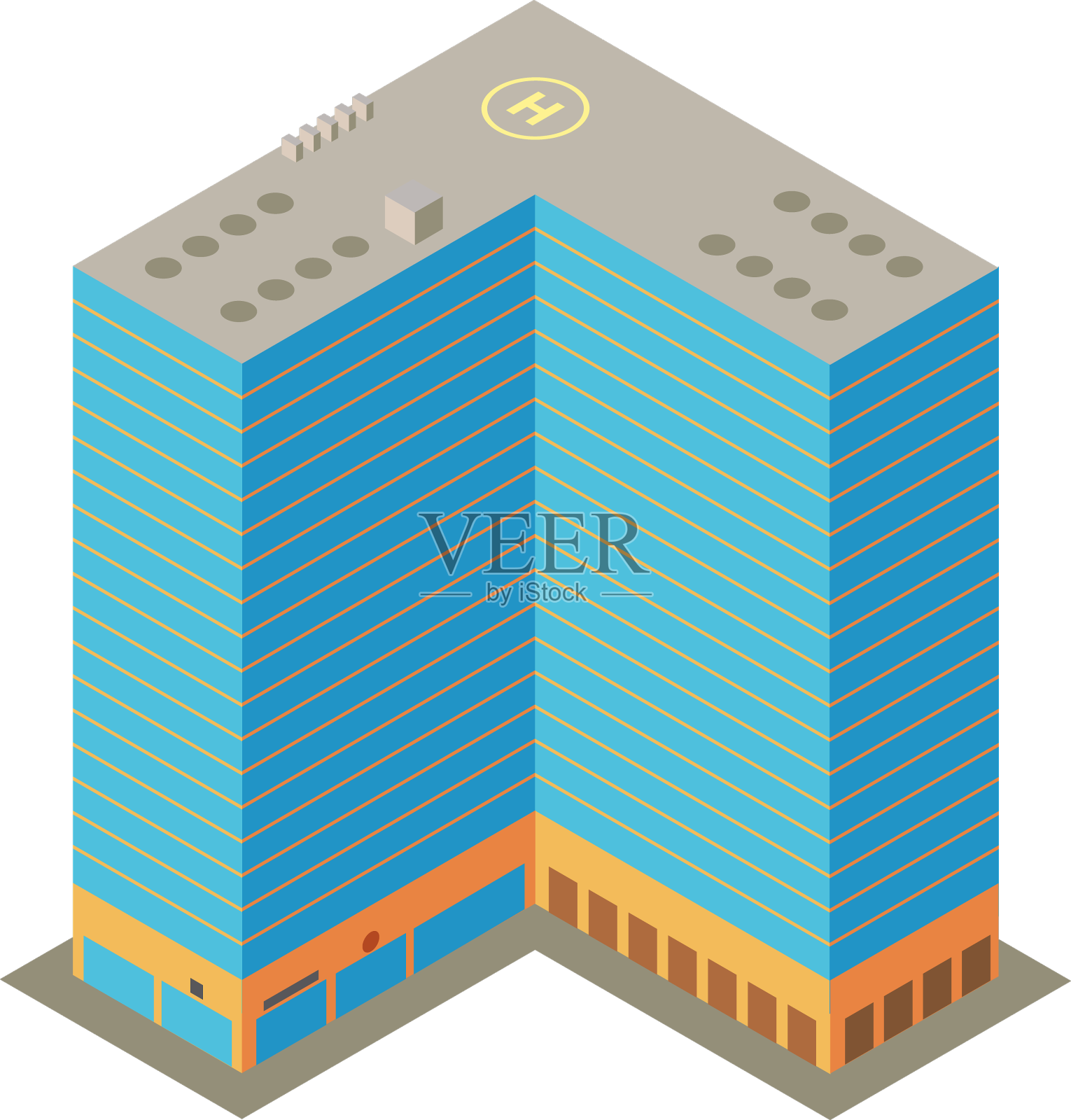 等距公寓综合楼设计元素图片