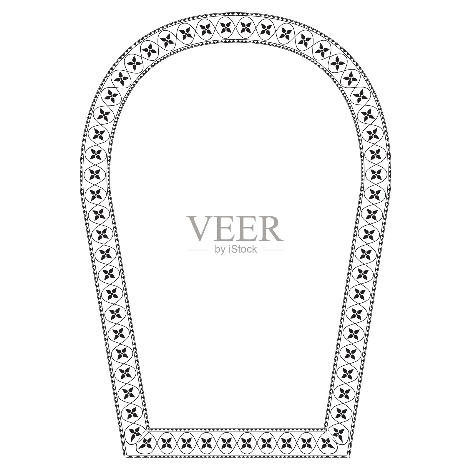 马蹄拱花架插画图片素材