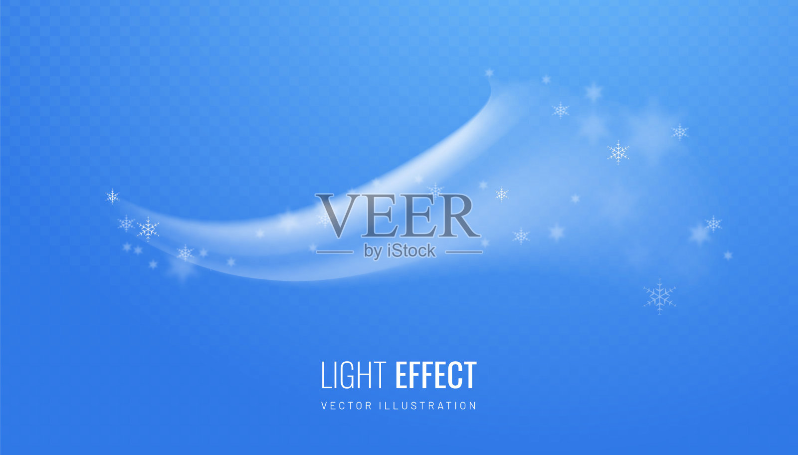 雪风在浅色背景上流动。冬季和霜冻元素的设计。矢量图插画图片素材