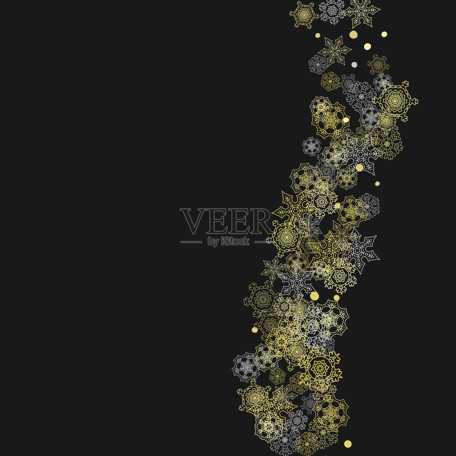 圣诞节和新年的雪花插画图片素材