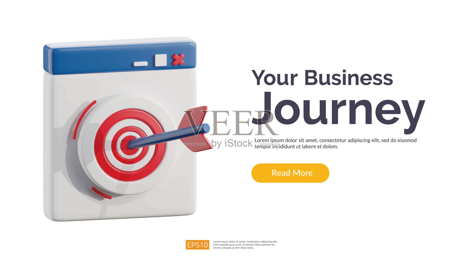 在网站浏览器上用箭头瞄准数字目标的成功策略。SEO在线虚拟受众目标优化和目标实现的概念。3d图标插图矢量隔离白色背景。插画图片素材