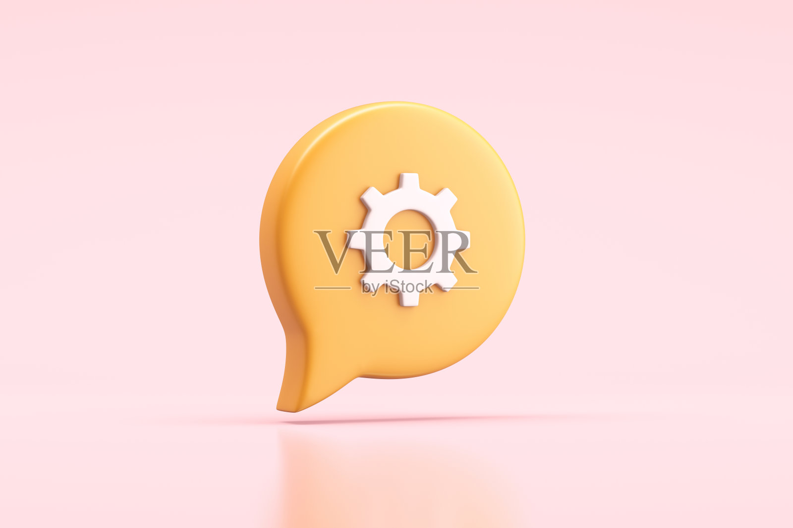 带齿轮的语音气泡照片摄影图片