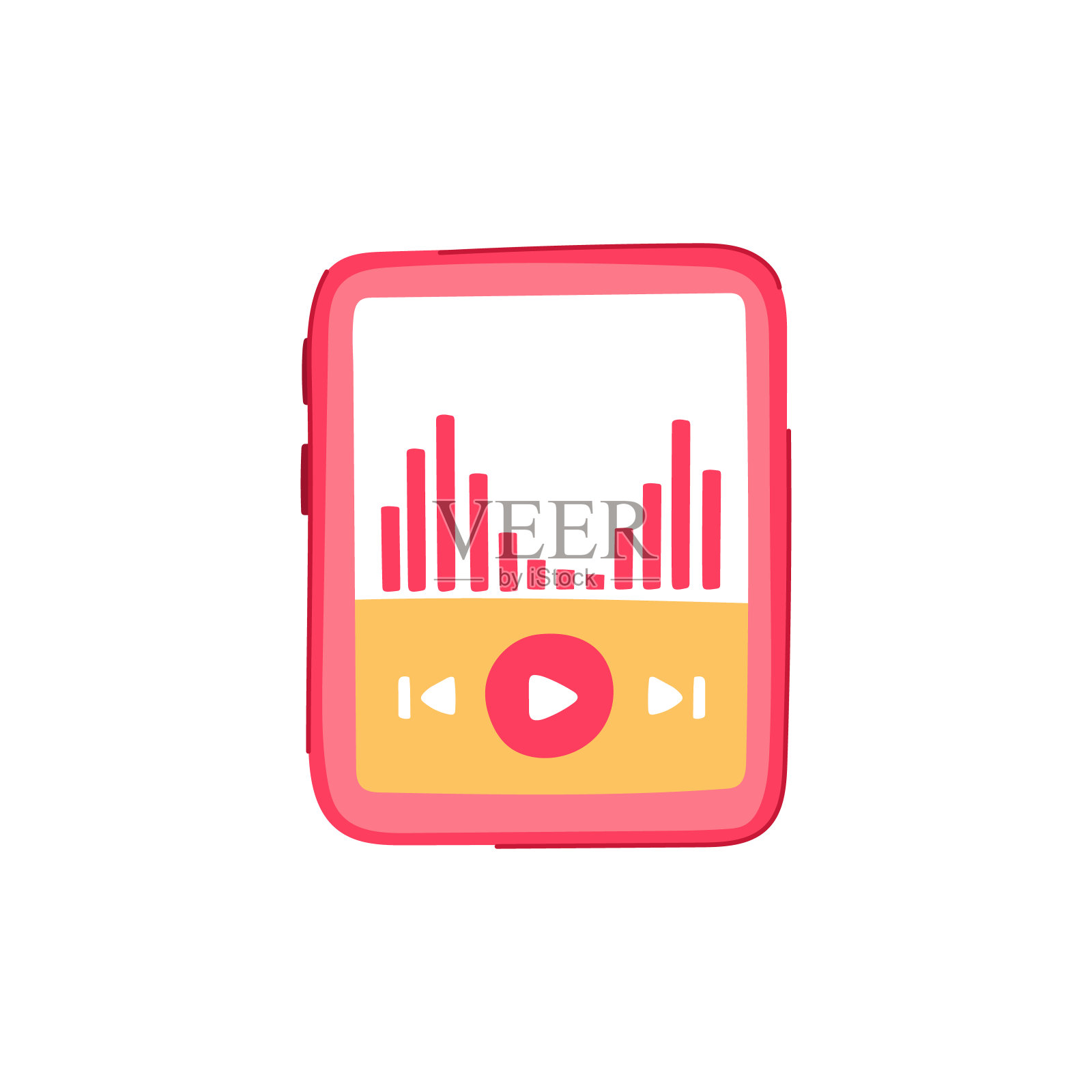 音乐mp3播放器卡通矢量插图插画图片素材