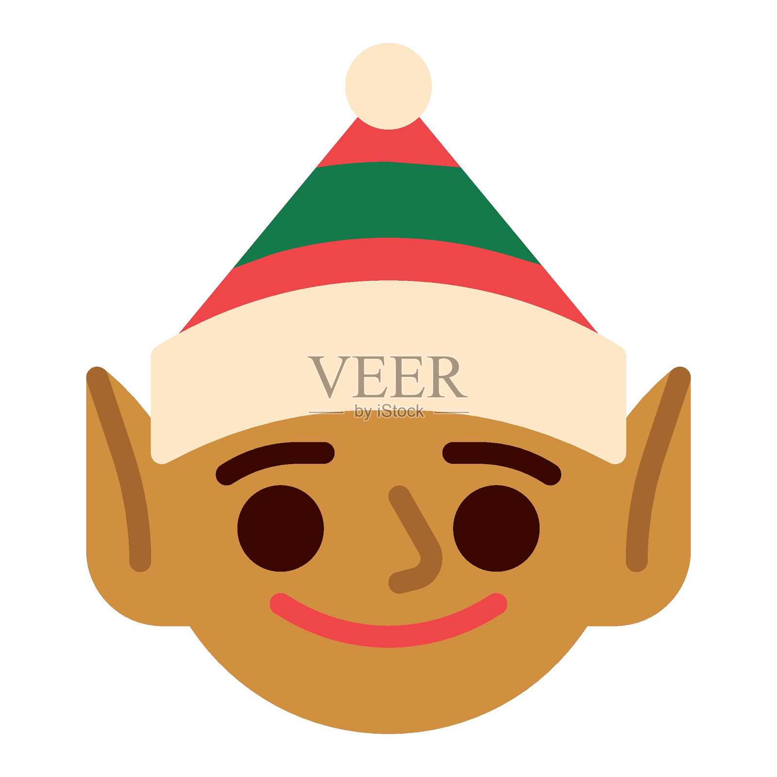 圣诞精灵扁平图标插画图片素材