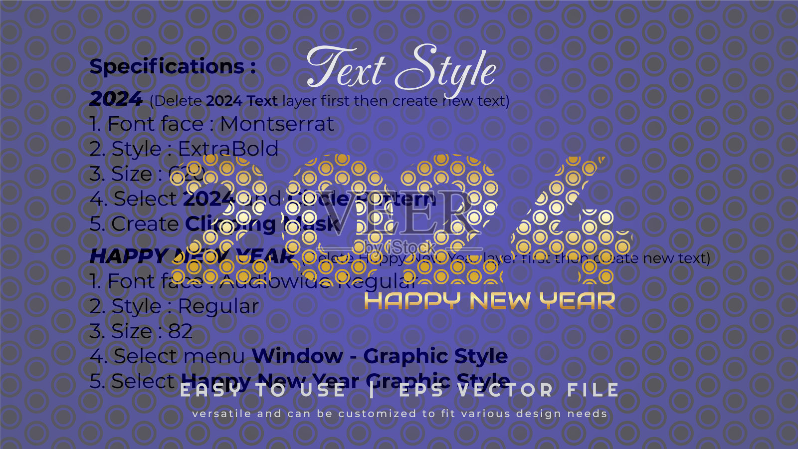 金圈图案2024年新年横幅插画图片素材