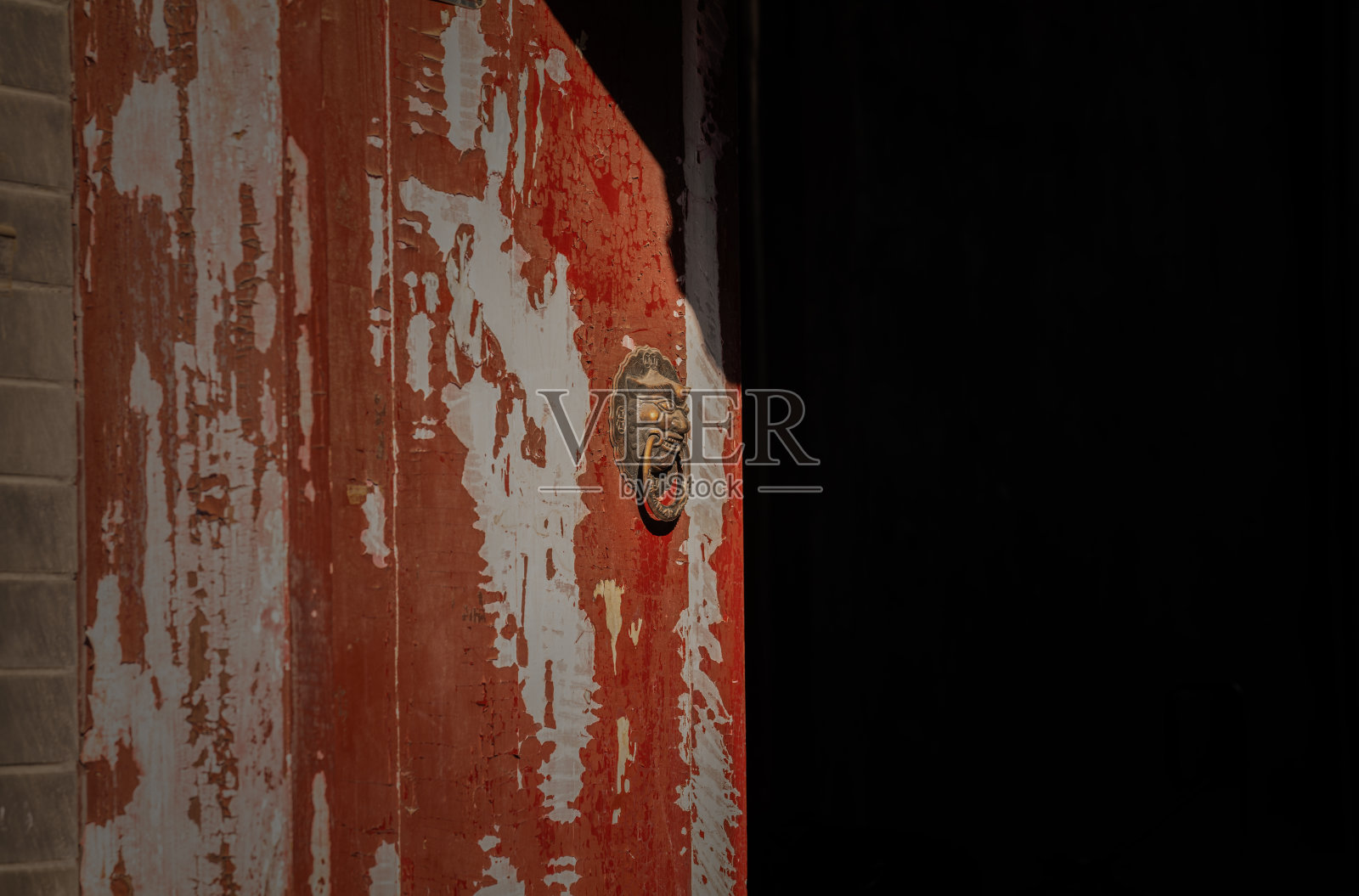 中式门把手特写。中国,北京照片摄影图片