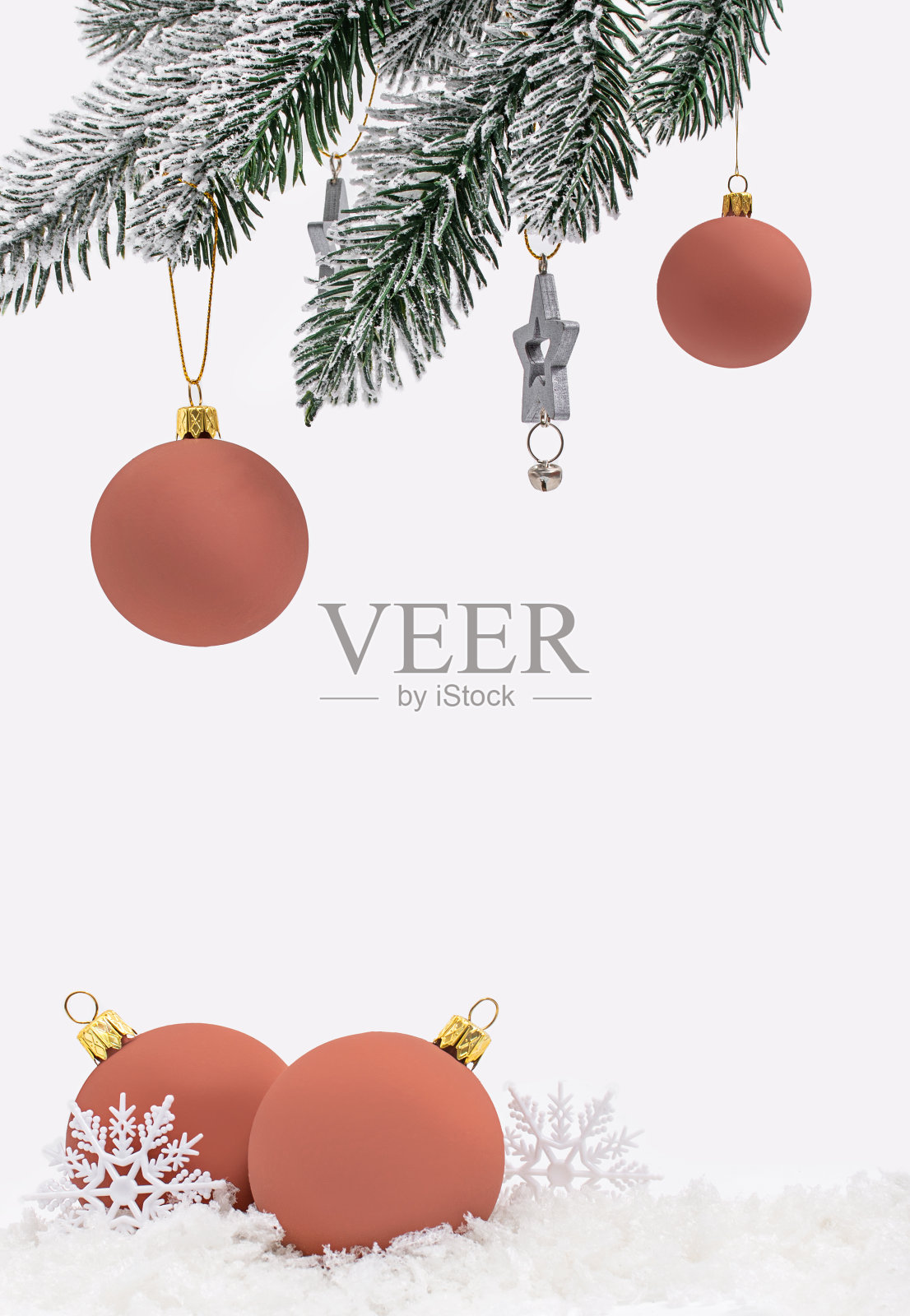 圣诞框架与圣诞玩具和圣诞树枝。圣诞节的背景。副本的空间。照片摄影图片