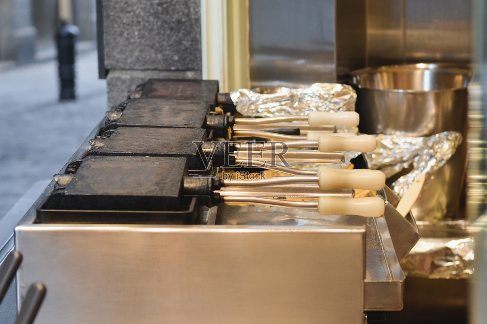 烙饼机的老华夫饼照片摄影图片