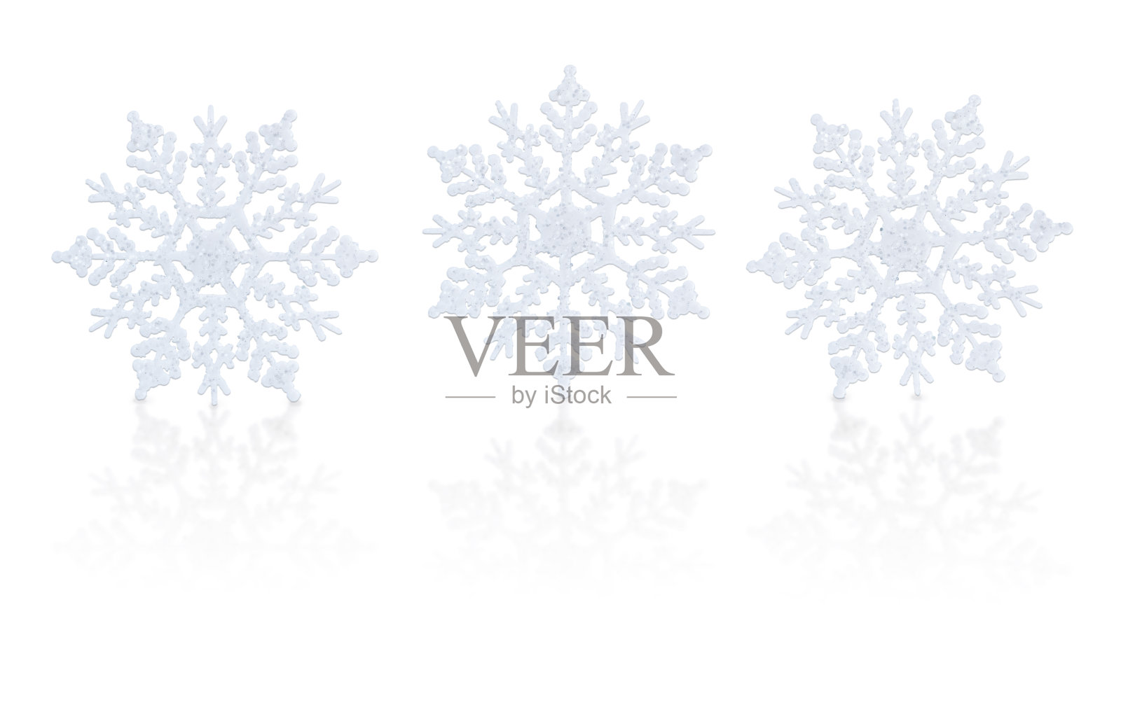 圣诞雪花装饰孤立照片摄影图片