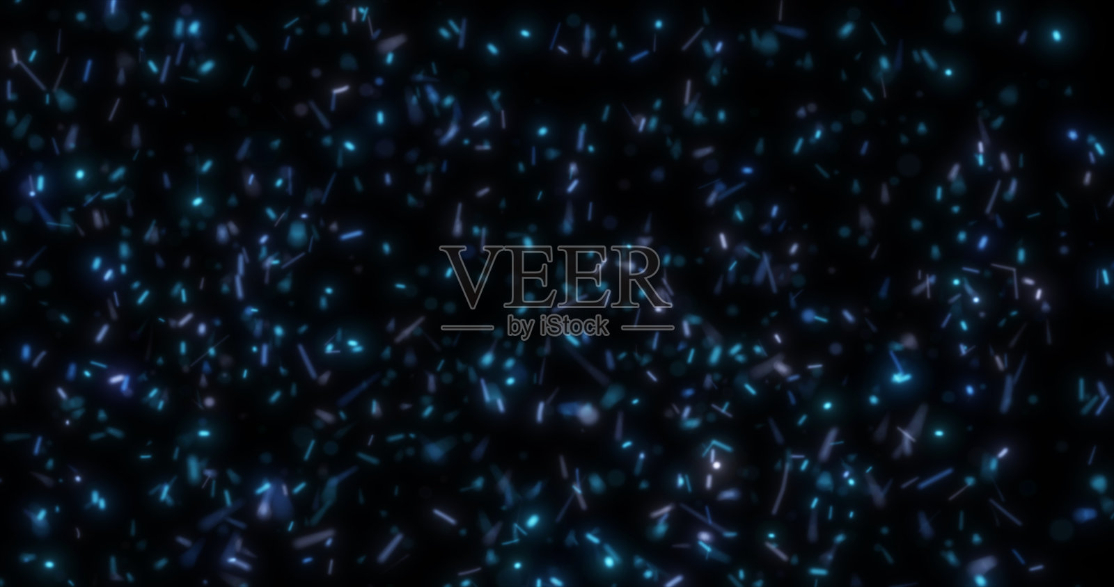 抽象明亮的背景飞行蓝色发光的光火火花从火在一个黑色的背景照片摄影图片