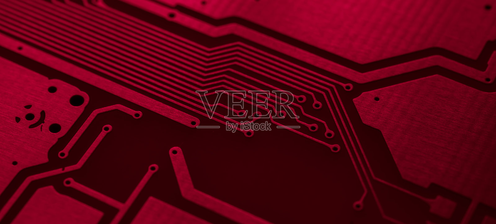 印刷电路板。轨道布局。照片摄影图片