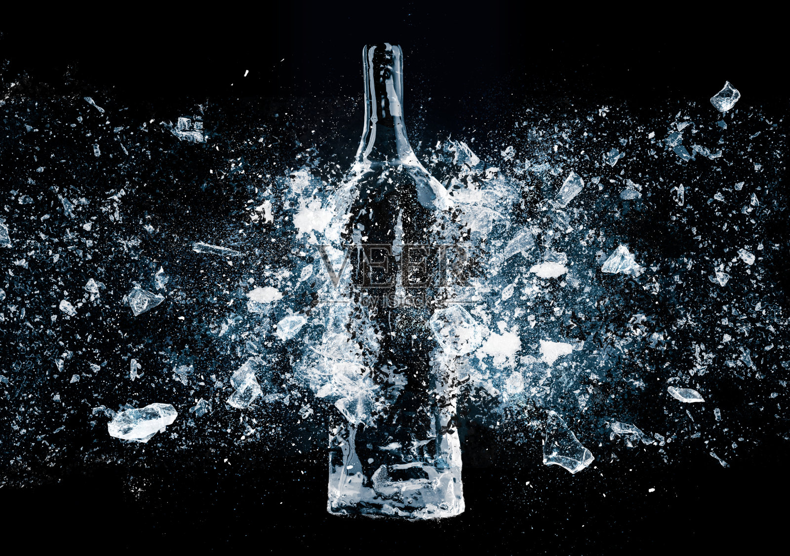 瓶,,,,,干净,透明的,自然的,冰,反光照片摄影图片