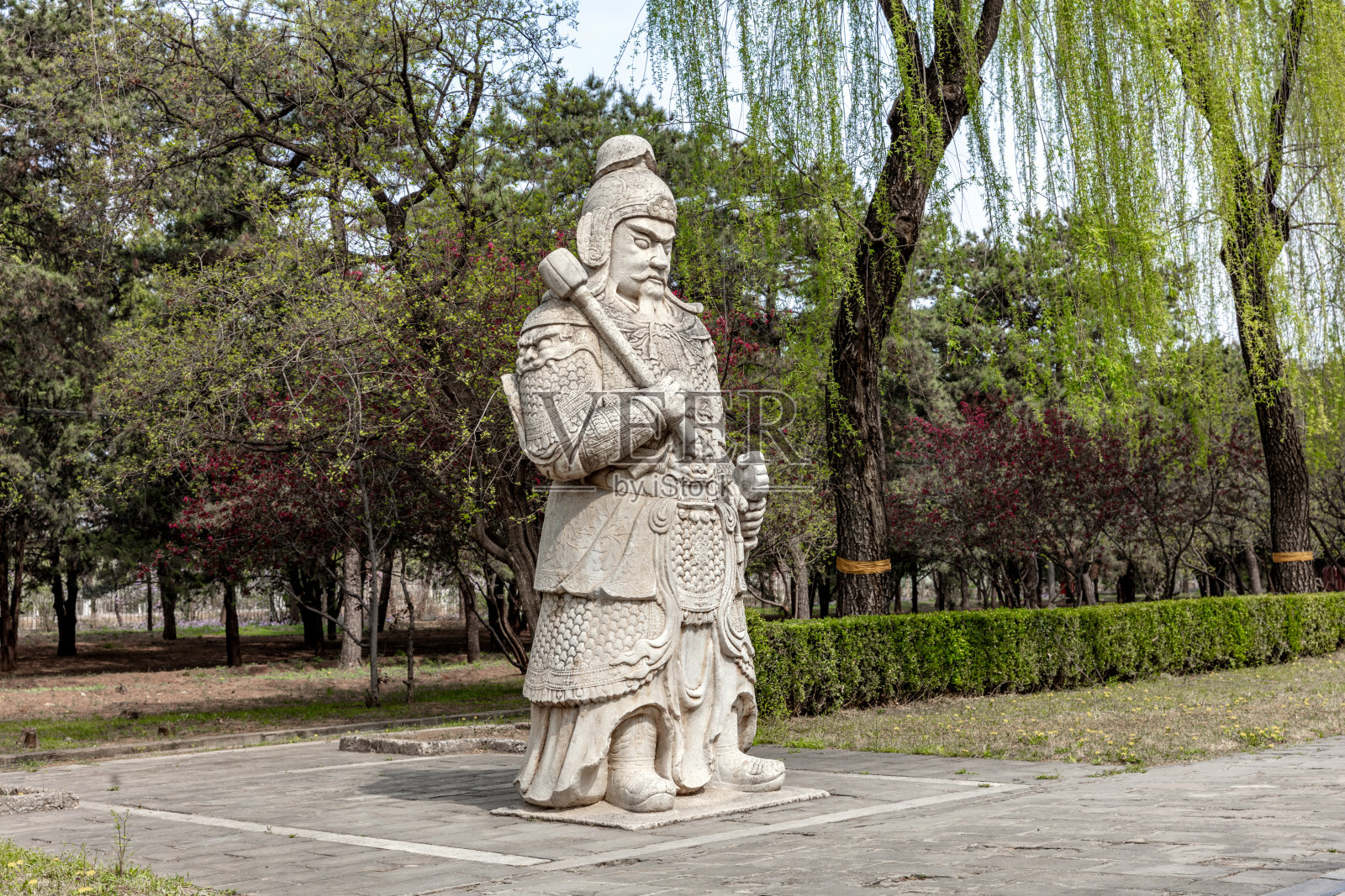 中国明十三陵圣道两侧的军事指挥员石雕照片摄影图片