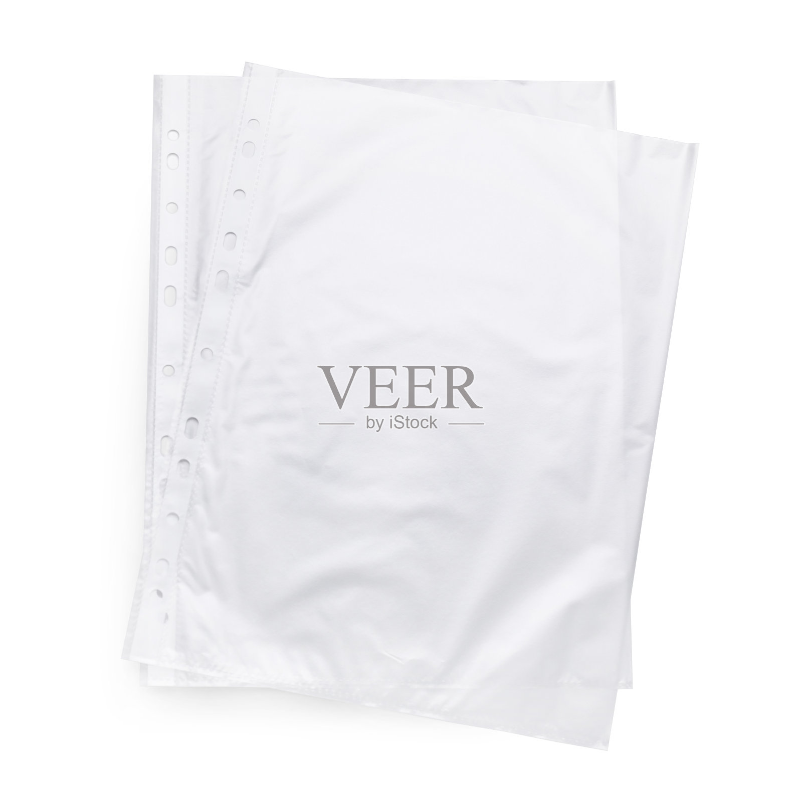 灰色背景上的空穿孔口袋，俯视图照片摄影图片