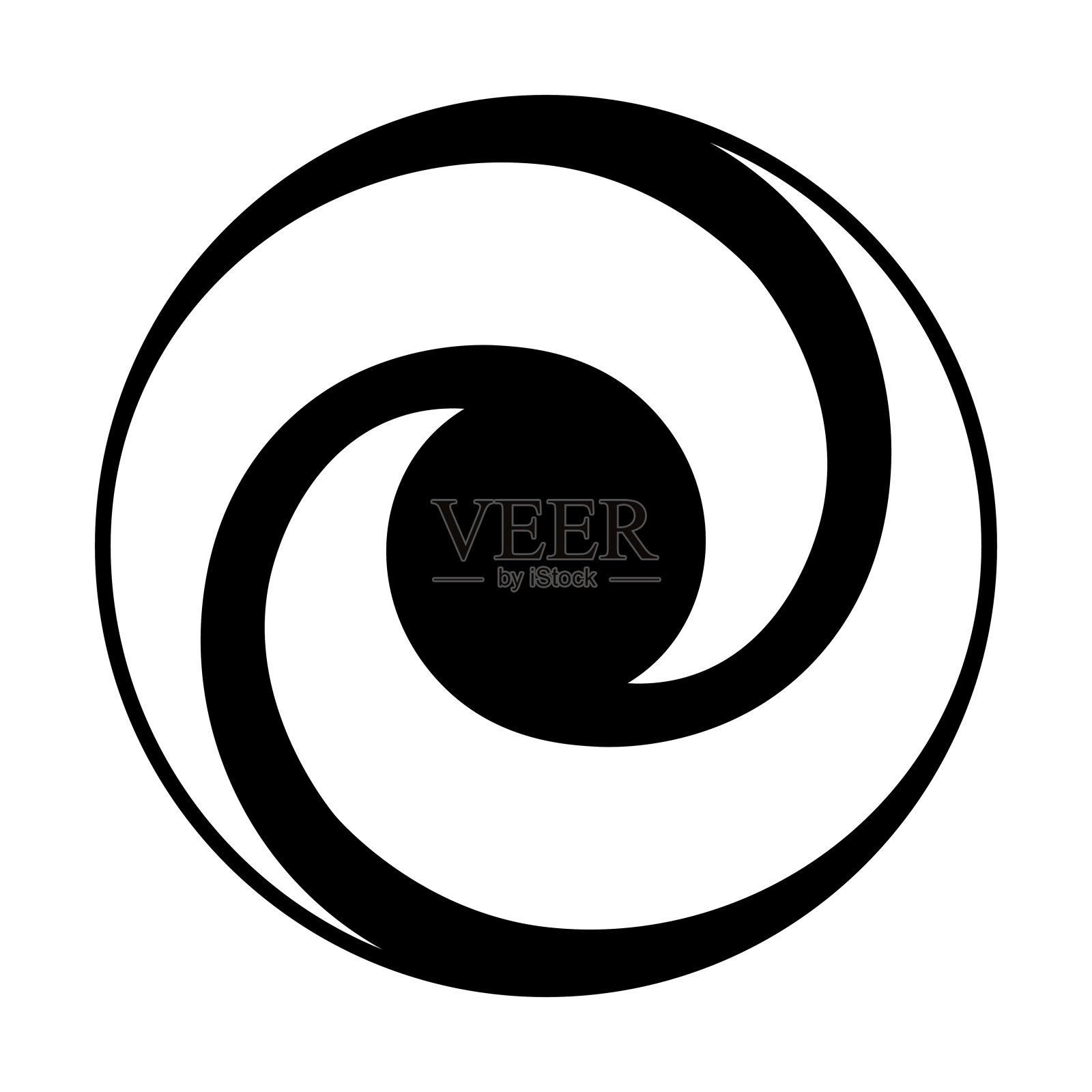 一个螺旋形的圆形标志，插画图片素材