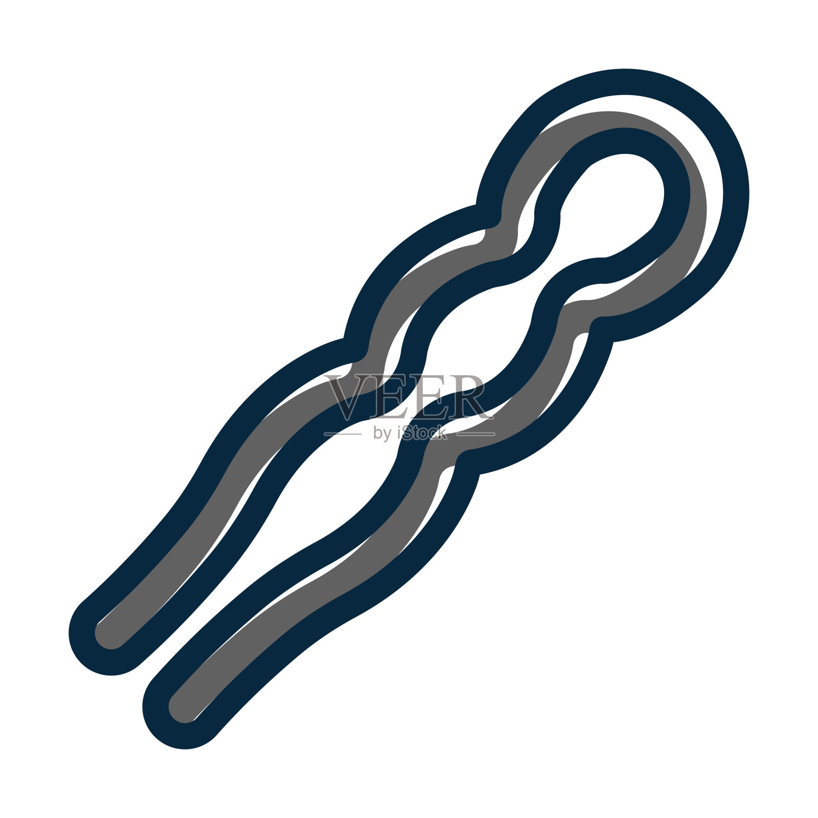 发夹矢量粗线填充深色图标为个人和商业用途。插画图片素材