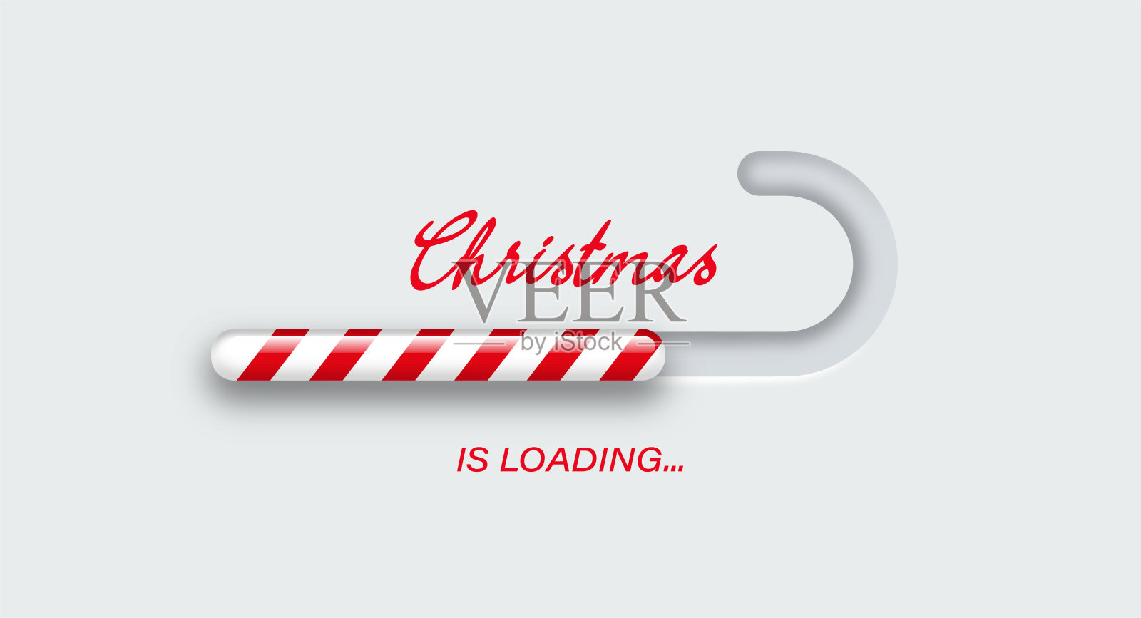 圣诞拐杖糖进度条插画图片素材