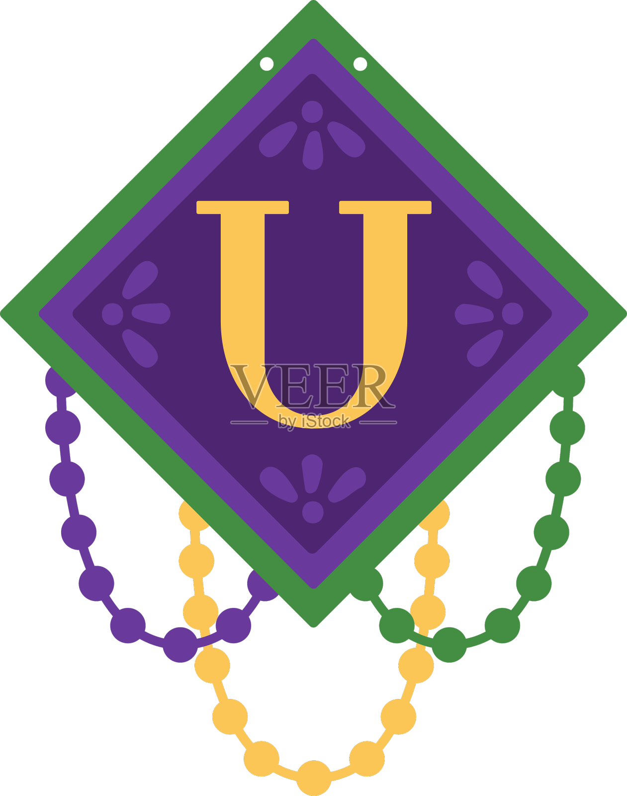 字母u花环设计元素图片