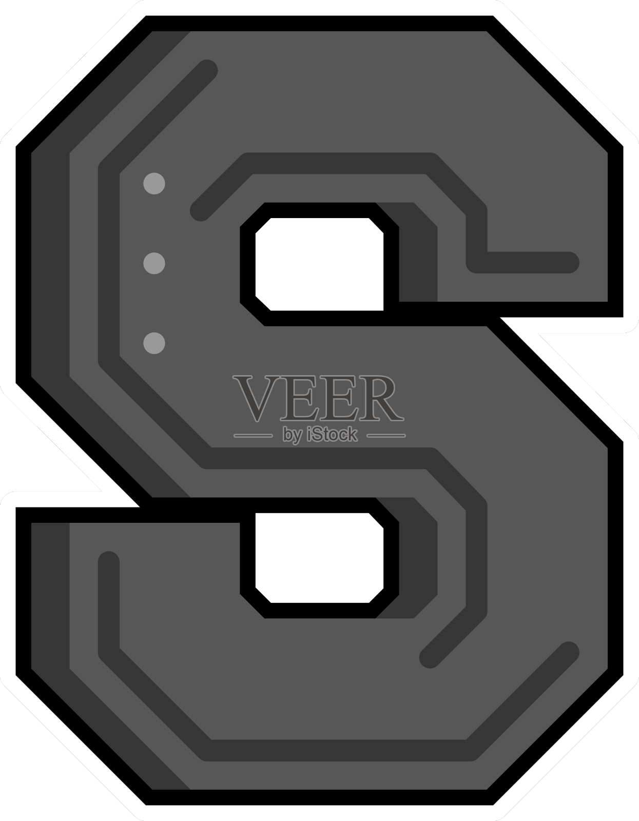 字母是黑色的半平的设计元素图片