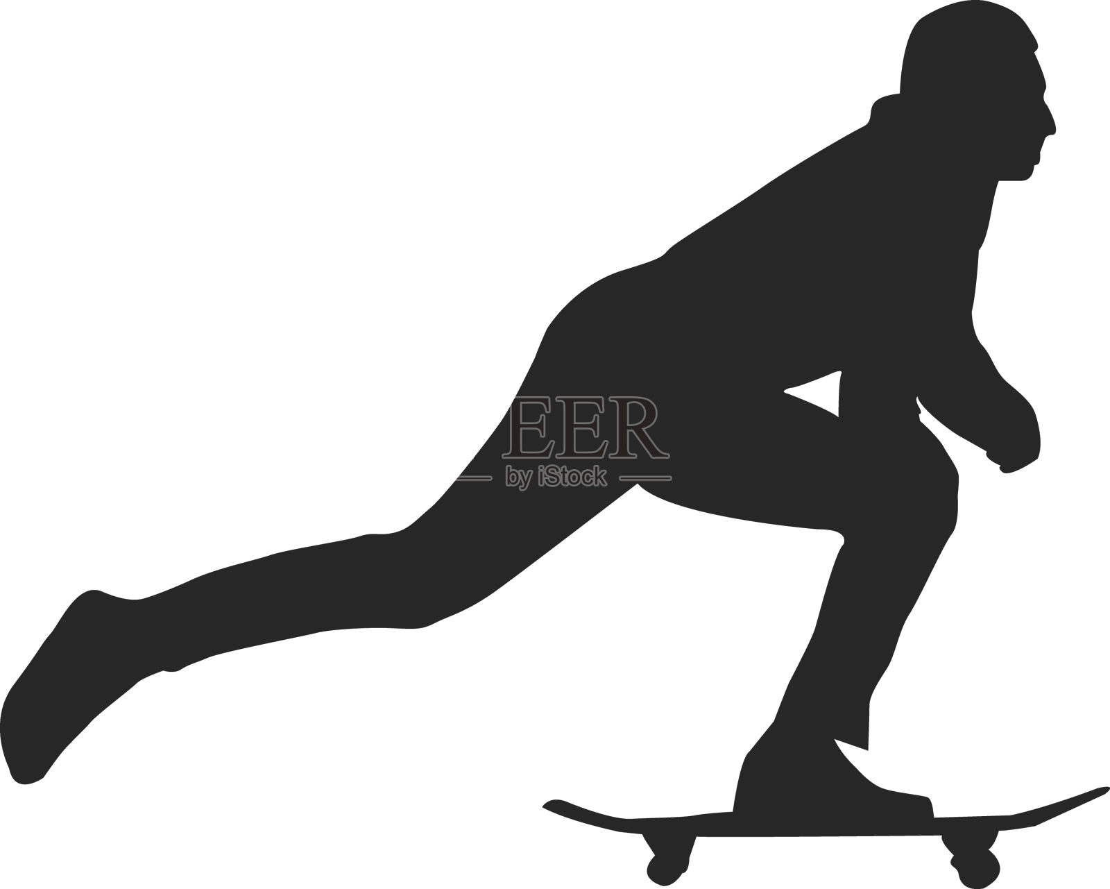 推滑板的男子剪影设计元素图片