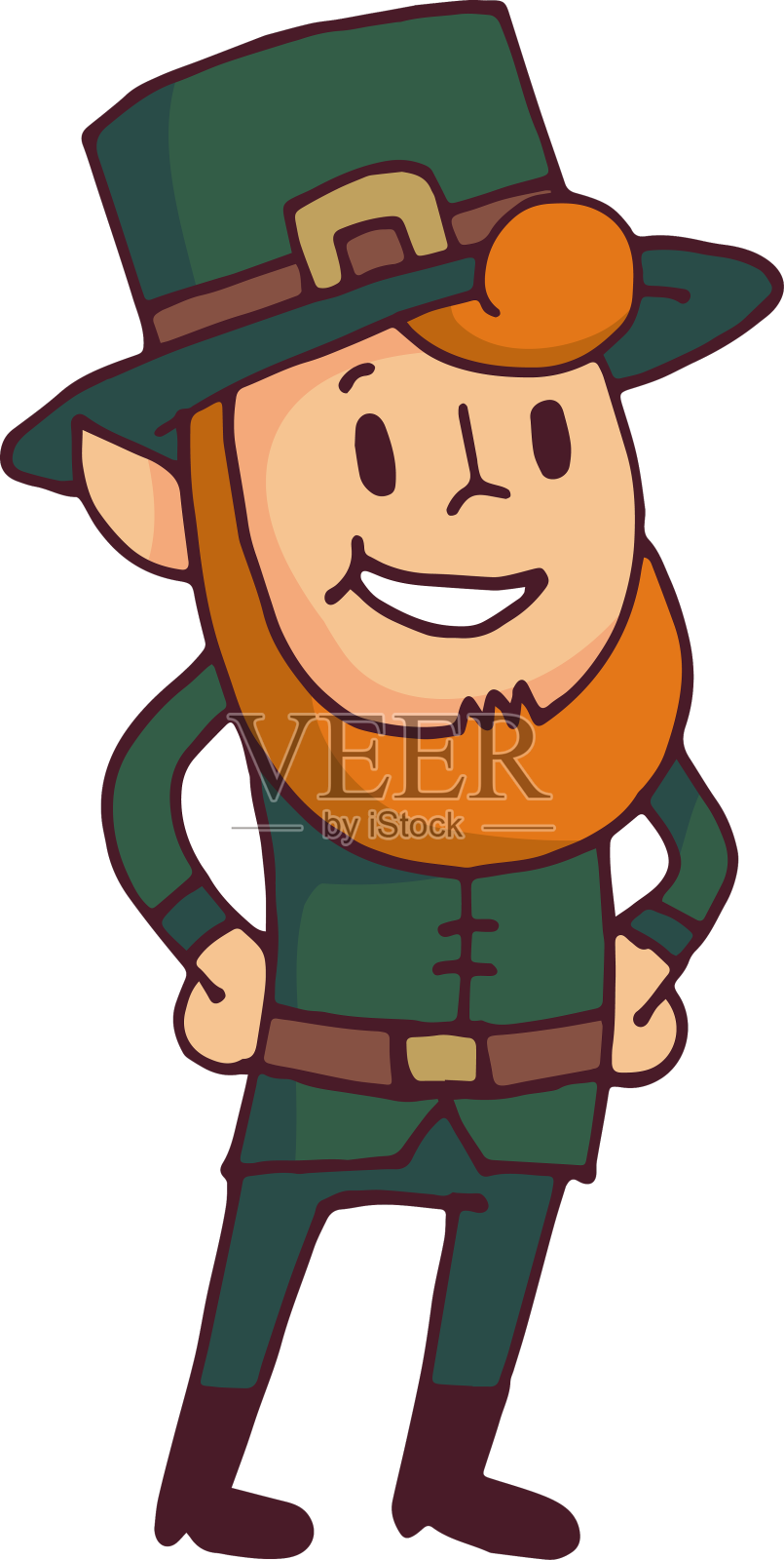 小精灵的手放在胸前的卡通设计元素图片