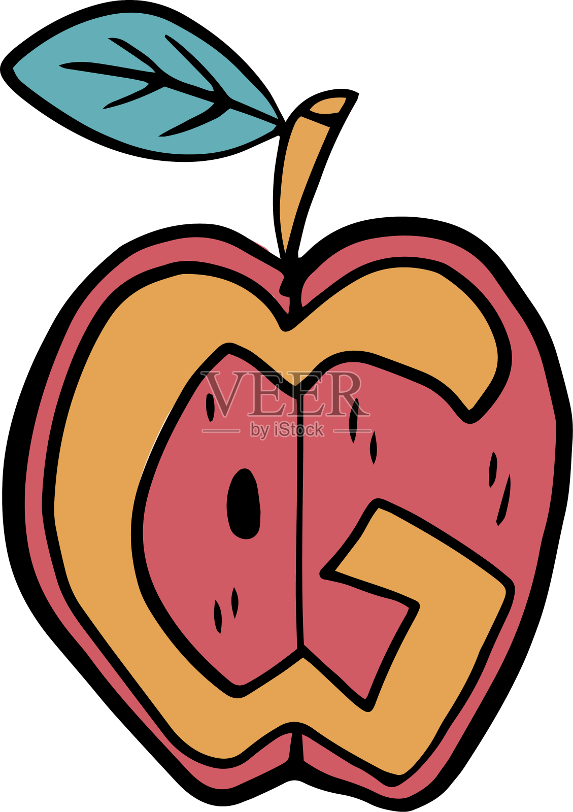 字母g笔触设计元素图片