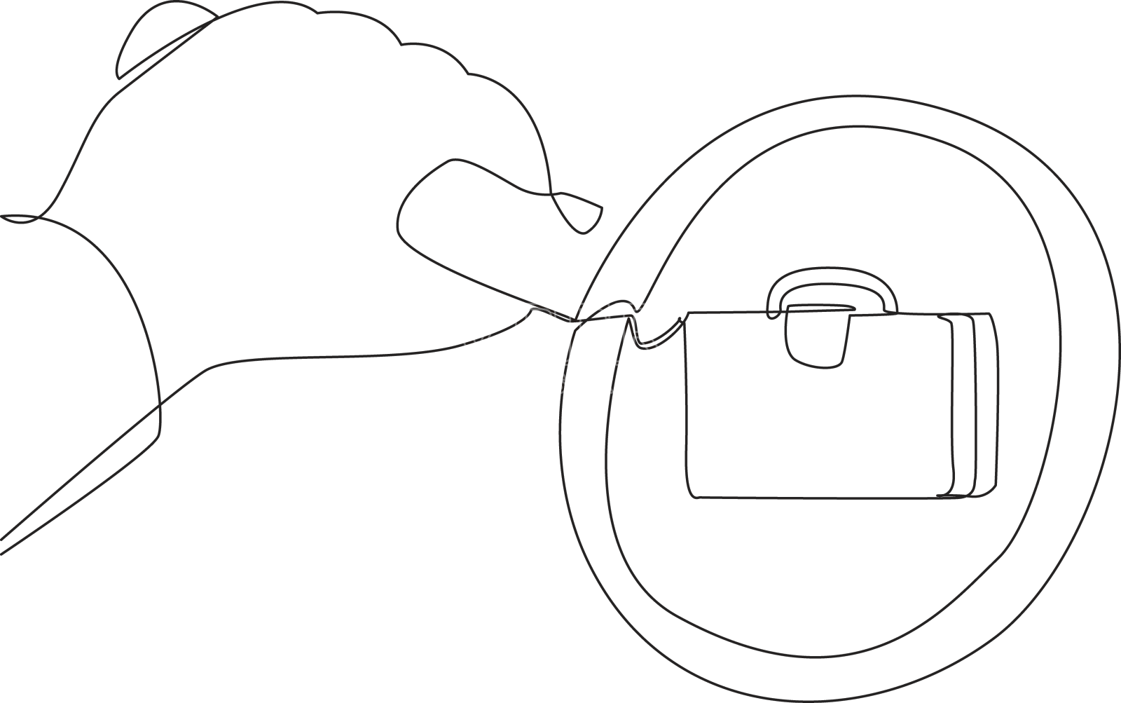 单线连续绘制，大手握设计元素图片