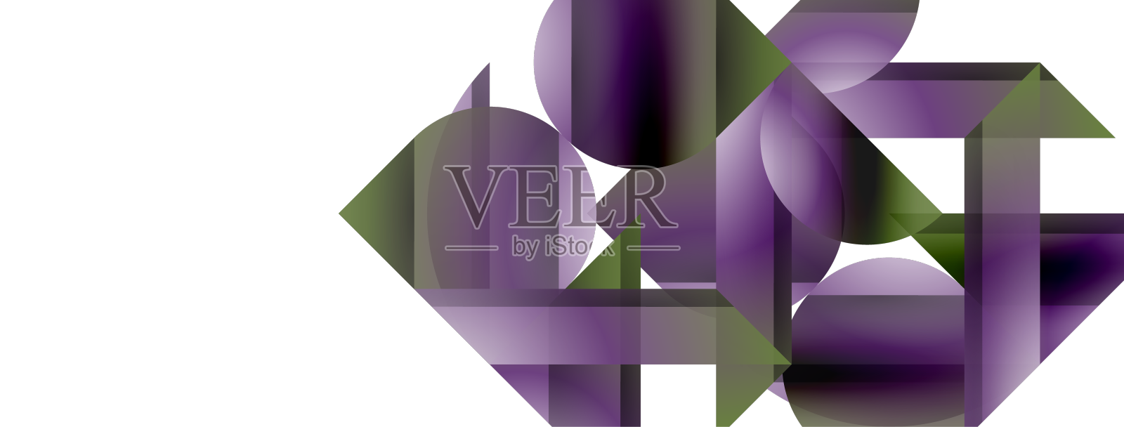 生动的渐变三角形和圆形在白色设计元素图片