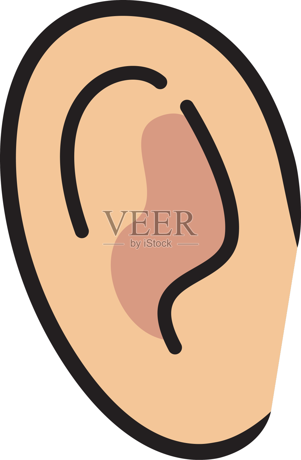 小耳色描设计元素图片