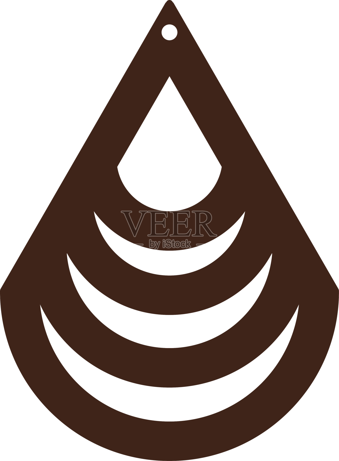 皮革耳环泪滴级联扁平设计元素图片