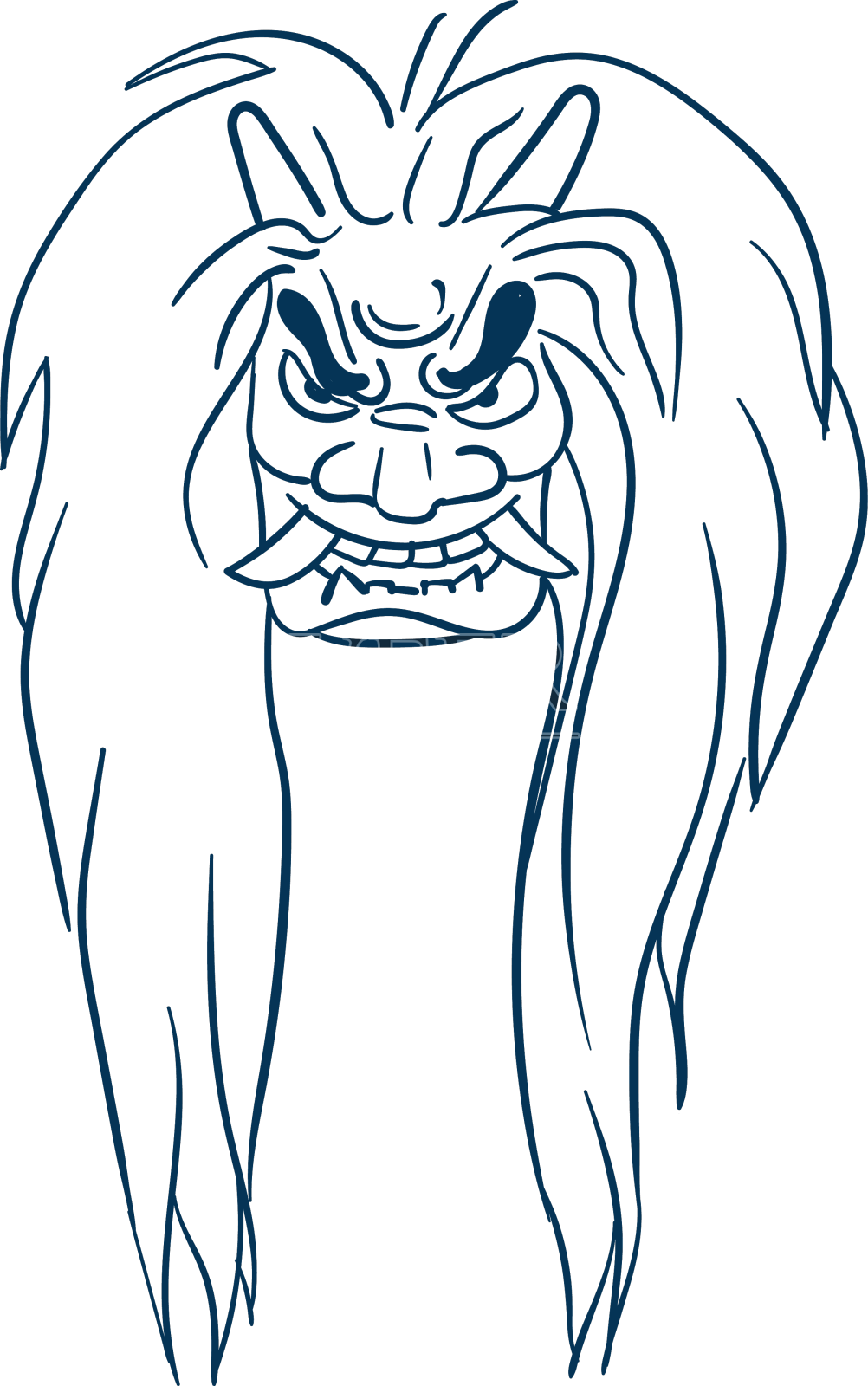 妖鬼武士素描日本设计孤立设计元素图片