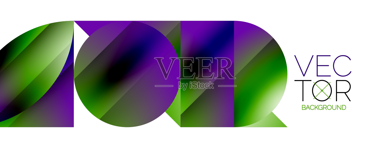 宁静的梯度模板圆圈和三角形设计元素图片