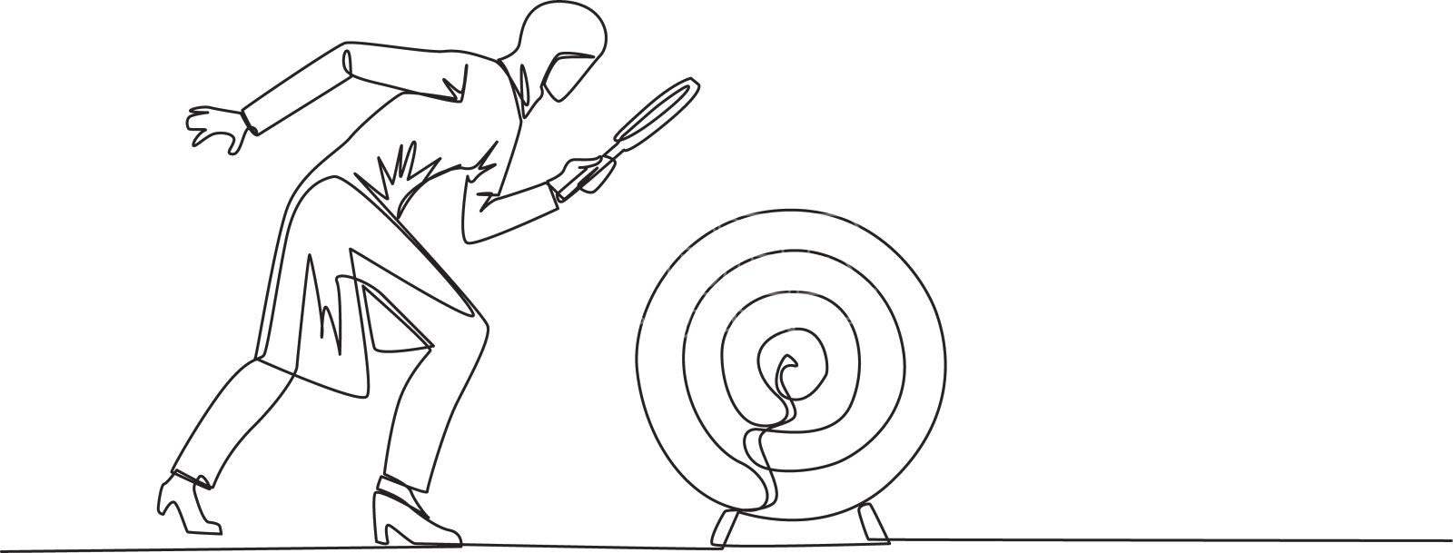 单线画年轻的阿拉伯人设计元素图片