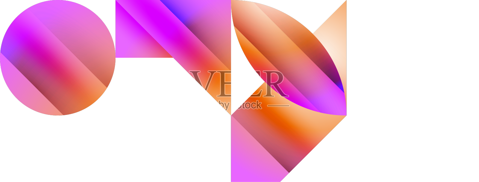 宁静的梯度模板圆圈和三角形设计元素图片