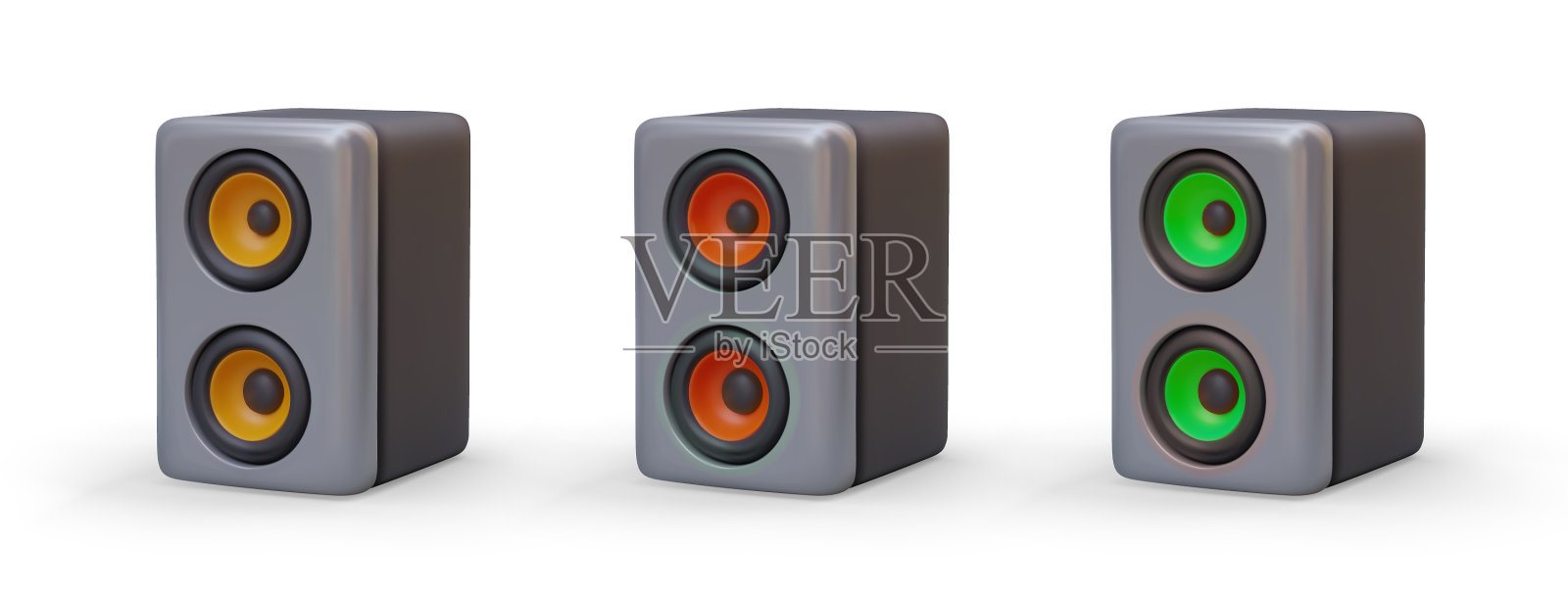 一组具有不同颜色动态的列插画图片素材